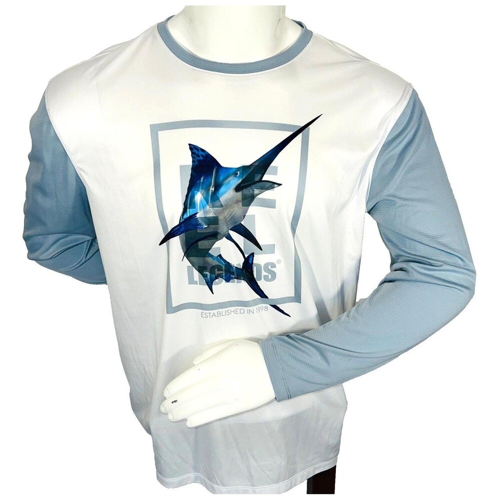 Men's White and Blue T-shirt